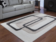 Davismour Ivory/Taupe/Charcoal 5' x 7' Area Rug - R407562