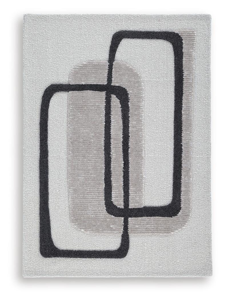 Davismour Ivory/Taupe/Charcoal 5' x 7' Area Rug - R407562