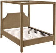 Dawson Velvet Upholstered Full Bed in Beige - DawsonBeige-F