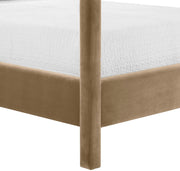 Dawson Velvet Upholstered Full Bed in Beige - DawsonBeige-F