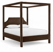 Dawson Velvet Upholstered Full Bed in Brown - DawsonBrown-F