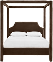 Dawson Velvet Upholstered Full Bed in Brown - DawsonBrown-F