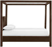 Dawson Velvet Upholstered Full Bed in Brown - DawsonBrown-F