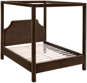 Dawson Velvet Upholstered Full Bed in Brown - DawsonBrown-F