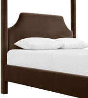 Dawson Velvet Upholstered Full Bed in Brown - DawsonBrown-F