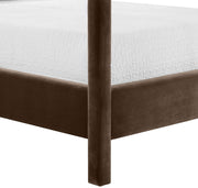 Dawson Velvet Upholstered Full Bed in Brown - DawsonBrown-F