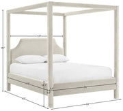 Dawson Velvet Upholstered Full Bed in Cream - DawsonCream-F