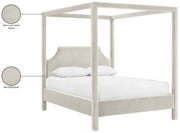 Dawson Velvet Upholstered Full Bed in Cream - DawsonCream-F