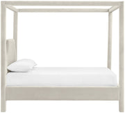 Dawson Velvet Upholstered Full Bed in Cream - DawsonCream-F