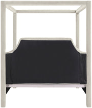Dawson Velvet Upholstered Full Bed in Cream - DawsonCream-F