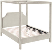 Dawson Velvet Upholstered Full Bed in Cream - DawsonCream-F