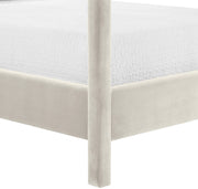 Dawson Velvet Upholstered Full Bed in Cream - DawsonCream-F
