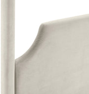 Dawson Velvet Upholstered Full Bed in Cream - DawsonCream-F