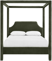 Dawson Velvet Upholstered Full Bed in Green - DawsonGreen-F