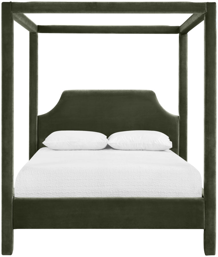 Dawson Velvet Upholstered Full Bed in Green - DawsonGreen-F