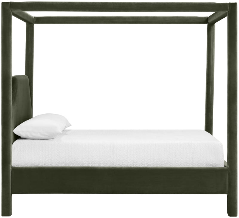 Dawson Velvet Upholstered Full Bed in Green - DawsonGreen-F