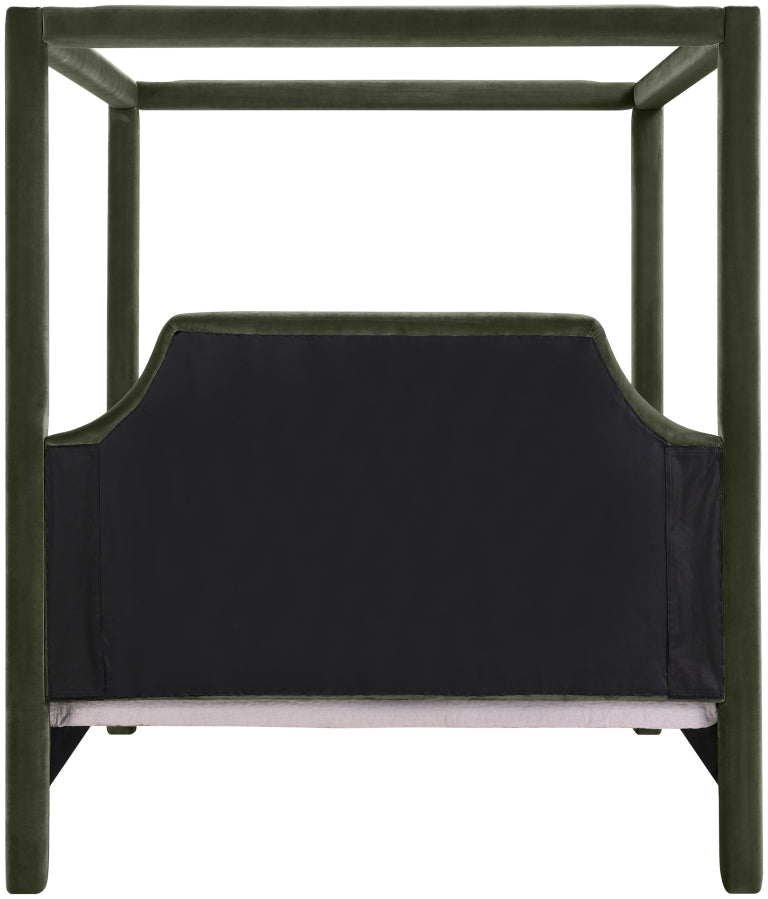 Dawson Velvet Upholstered Full Bed in Green - DawsonGreen-F