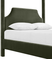 Dawson Velvet Upholstered Full Bed in Green - DawsonGreen-F