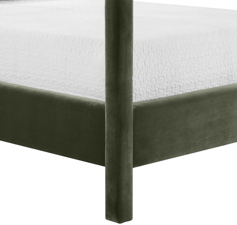Dawson Velvet Upholstered Full Bed in Green - DawsonGreen-F