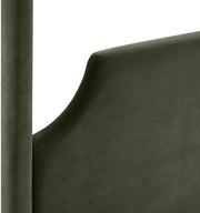 Dawson Velvet Upholstered Full Bed in Green - DawsonGreen-F