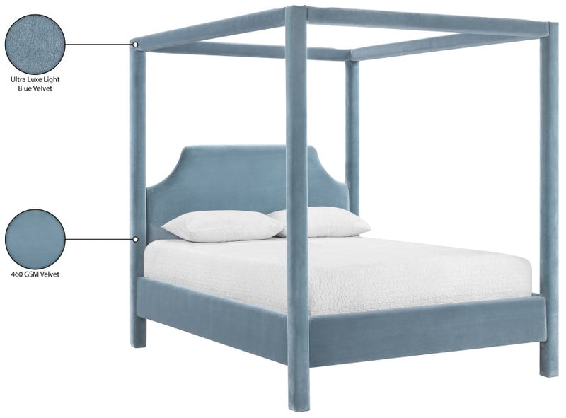 Dawson Velvet Upholstered Full Bed in Light Blue - DawsonLtBlu-F