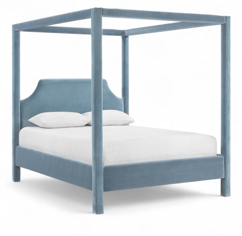 Dawson Velvet Upholstered Full Bed in Light Blue - DawsonLtBlu-F