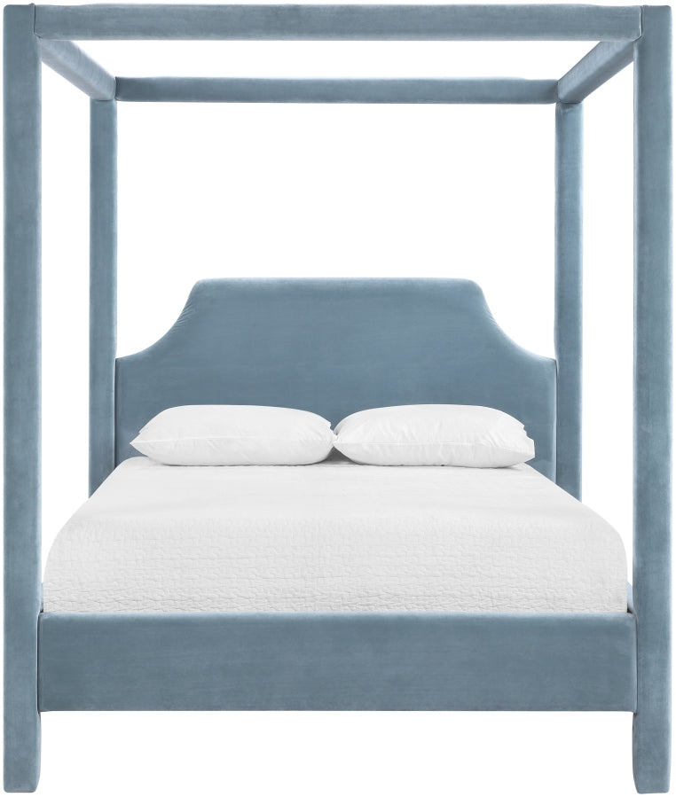 Dawson Velvet Upholstered Full Bed in Light Blue - DawsonLtBlu-F