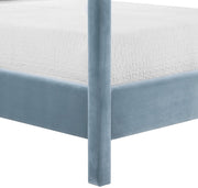 Dawson Velvet Upholstered Full Bed in Light Blue - DawsonLtBlu-F