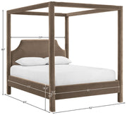 Dawson Velvet Upholstered Full Bed in Taupe - DawsonTaupe-F