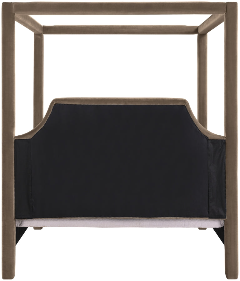 Dawson Velvet Upholstered Full Bed in Taupe - DawsonTaupe-F