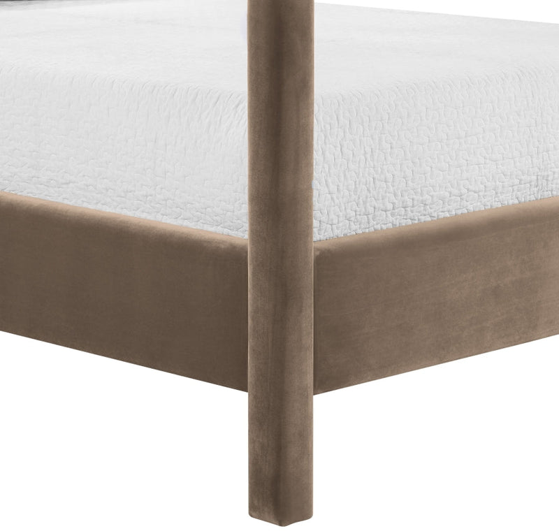 Dawson Velvet Upholstered Full Bed in Taupe - DawsonTaupe-F