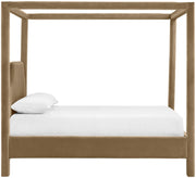 Dawson Velvet Upholstered Queen Bed in Beige - DawsonBeige-Q