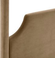 Dawson Velvet Upholstered Queen Bed in Beige - DawsonBeige-Q