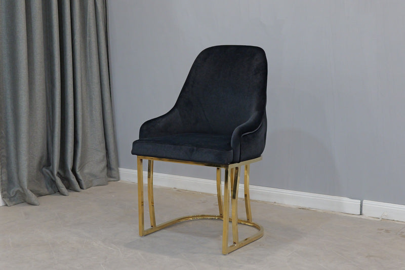 DC2021 Black and gold color dining chair - 210000007928