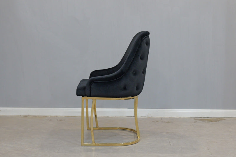DC2021 Black and gold color dining chair - 210000007928