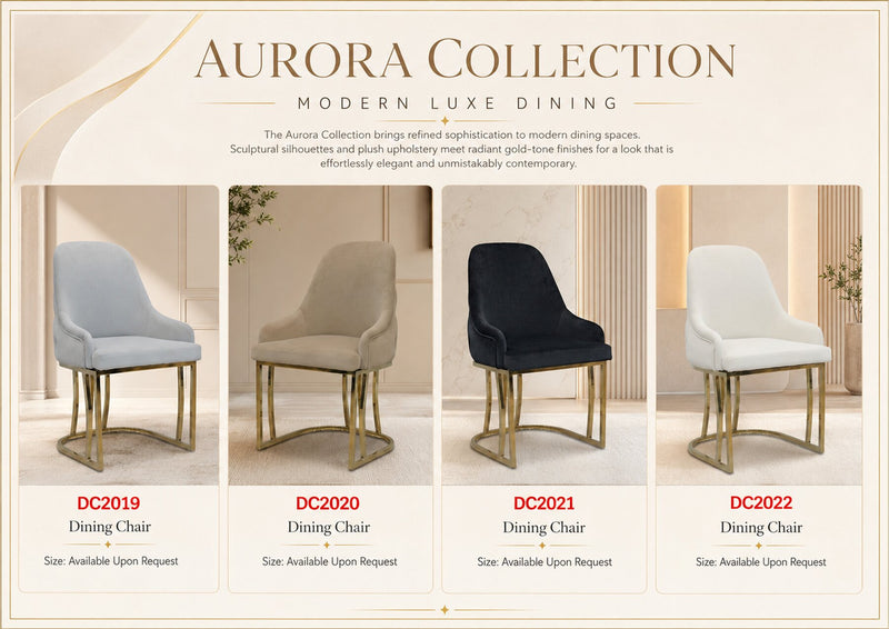 DC2021 Black and gold color dining chair - 210000007928