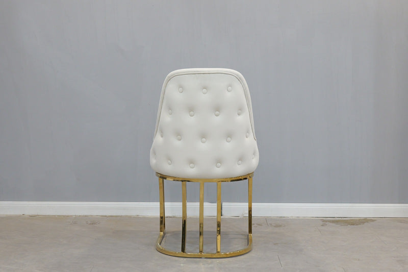 DC2022 Cream and gold color dining chair - 210000007930