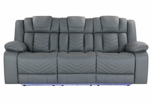 U7068 Grey 10 Power Reclining Sofa With Ddt, Wc And Led - U7068-GREY 10-PRS W/DDT+WC+LED