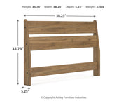 Deanlow Full Panel Headboard with 2 Nightstands in Honey - PKG017179