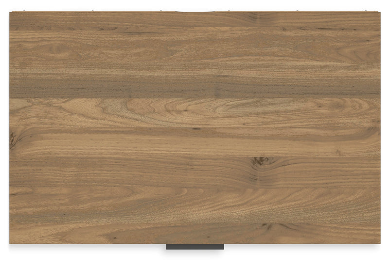 Deanlow Full Panel Headboard with Dresser and Chest in Honey - PKG017182