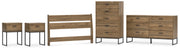 Deanlow Full Panel Headboard with Dresser, Chest and 2 Nightstands in Honey - PKG017180