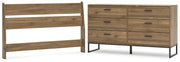 Deanlow Full Panel Headboard with Dresser in Honey - PKG017177