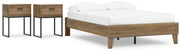 Deanlow Full Platform Bed with 2 Nightstands in Honey - PKG017193