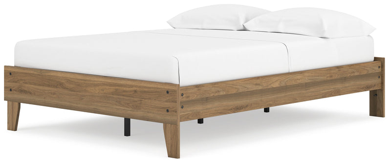 Deanlow Full Platform Bed with 2 Nightstands in Honey - PKG017193