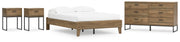 Deanlow Full Platform Bed with Dresser and 2 Nightstands in Honey - PKG017192