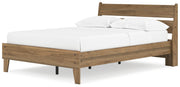 Deanlow Full Platform Panel Bed with 2 Nightstands in Honey - PKG017207