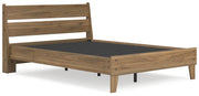 Deanlow Full Platform Panel Bed with 2 Nightstands in Honey - PKG017207
