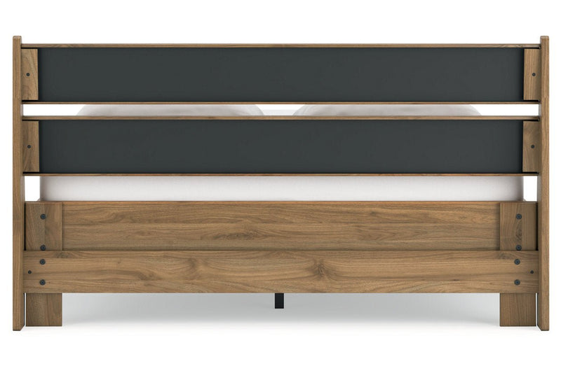 Deanlow Honey Queen Platform Panel Bed - Gate FurnitureQueen Bed