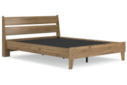 Deanlow Honey Queen Platform Panel Bed - Gate FurnitureQueen Bed