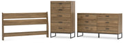 Deanlow Queen Panel Headboard with Dresser and Chest in Honey - PKG017266